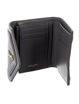 Saint Laurent Leather Compact Wallet