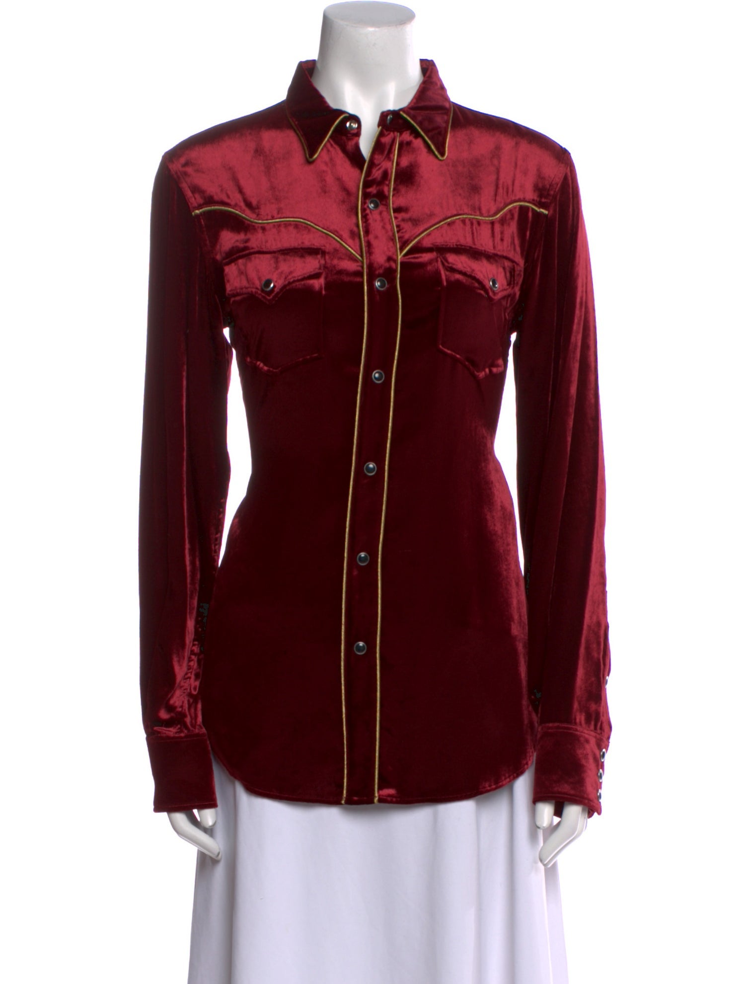 Saint Laurent Long Sleeve Button-Up Top