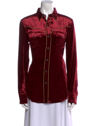 Saint Laurent Long Sleeve Button-Up Top