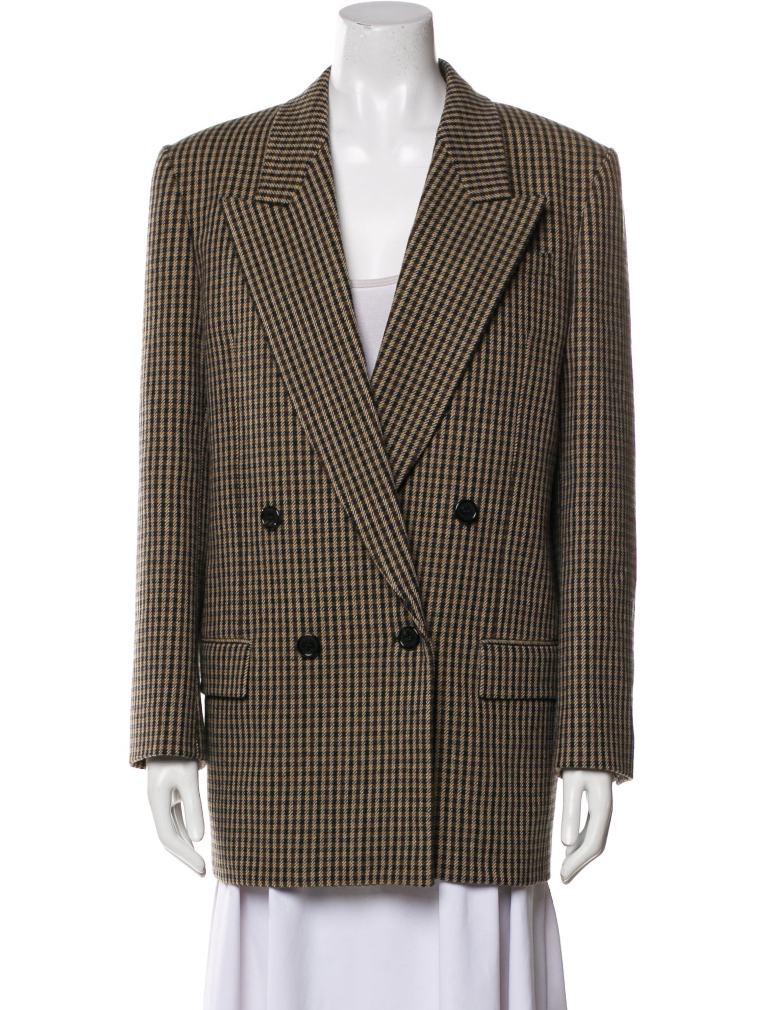 Saint Laurent Wool Plaid Print Blazer w/ Tags