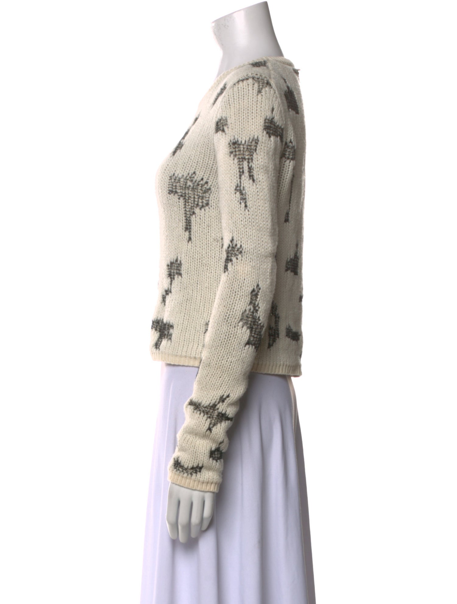 Saint Laurent Printed Crew Neck Sweater