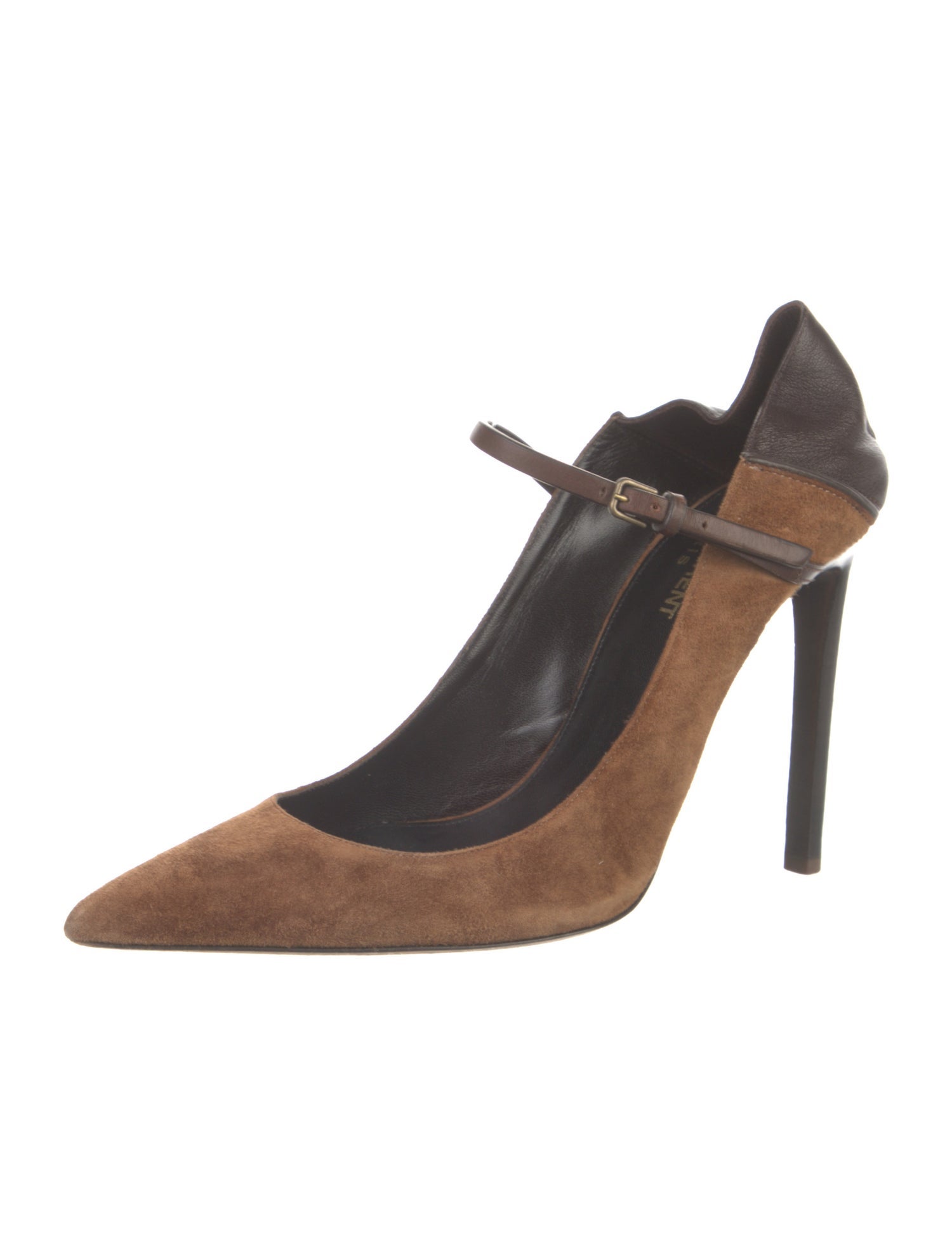 Saint Laurent Suede Colorblock Pattern Pumps