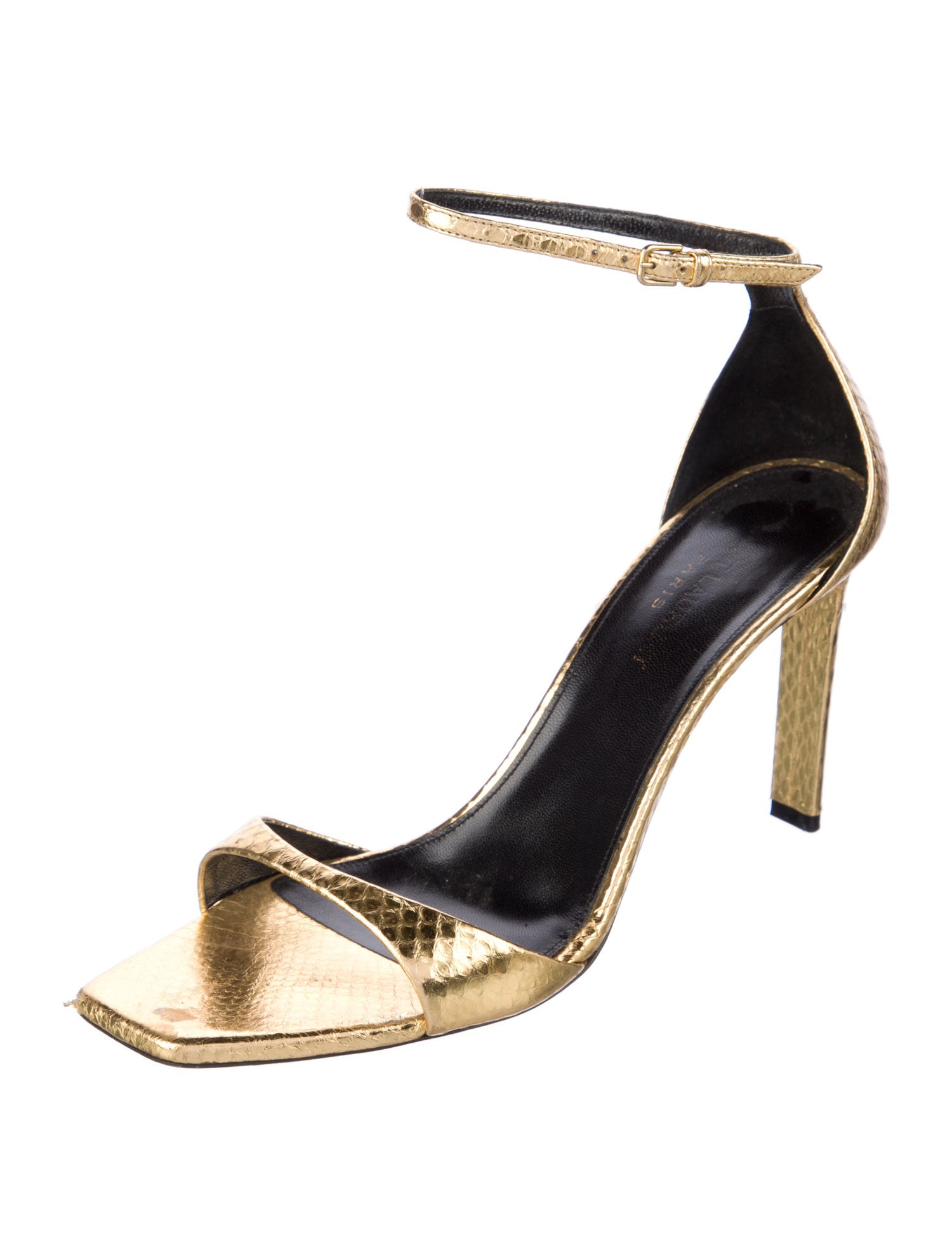 Saint Laurent Embossed Leather Sandals