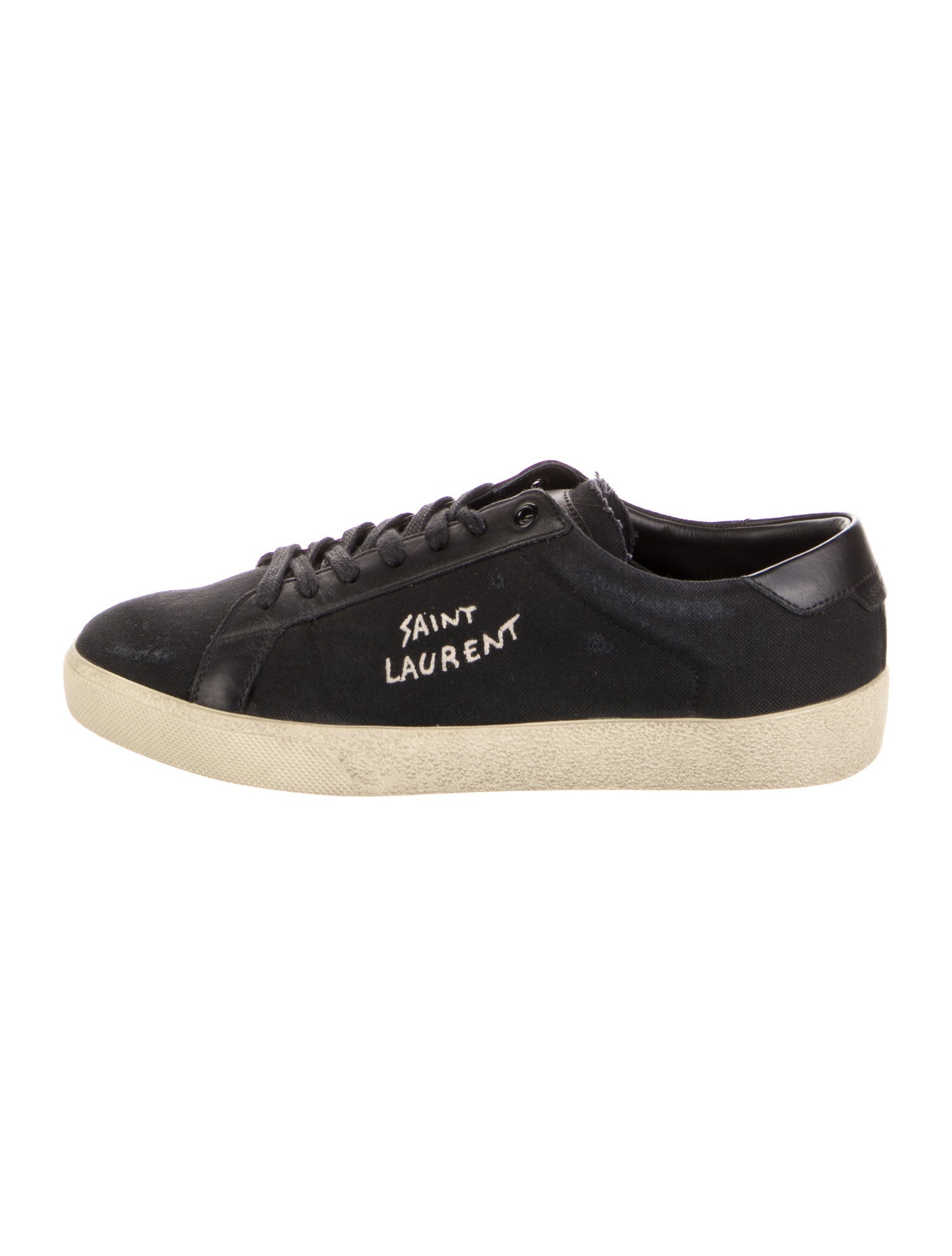 Saint Laurent Canvas Distressed Accents Sneakers