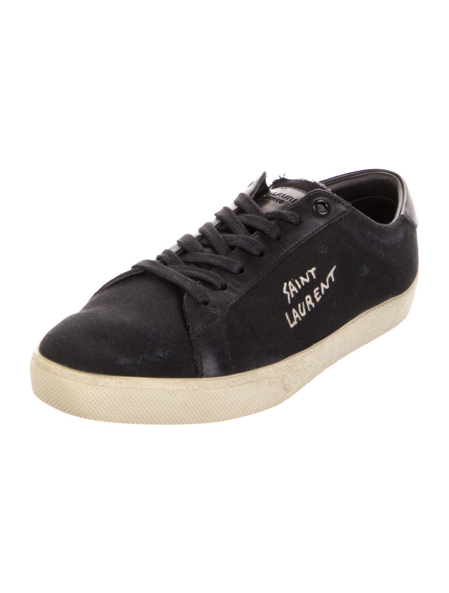 Saint Laurent Canvas Distressed Accents Sneakers