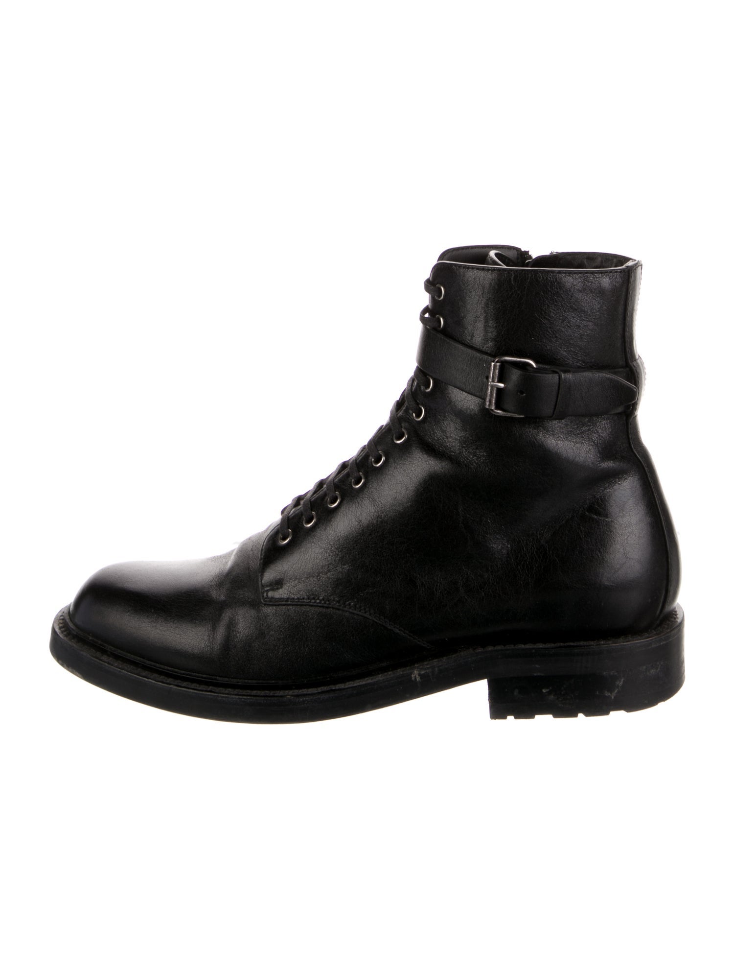 Saint Laurent Leather Lace-Up Boots