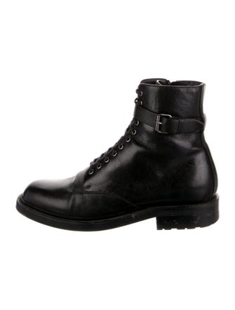 Saint Laurent Leather Lace-Up Boots