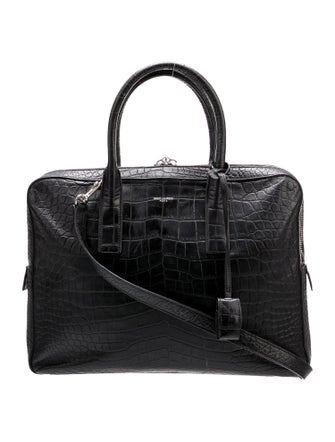 Saint Laurent Embossed Leather Briefcase