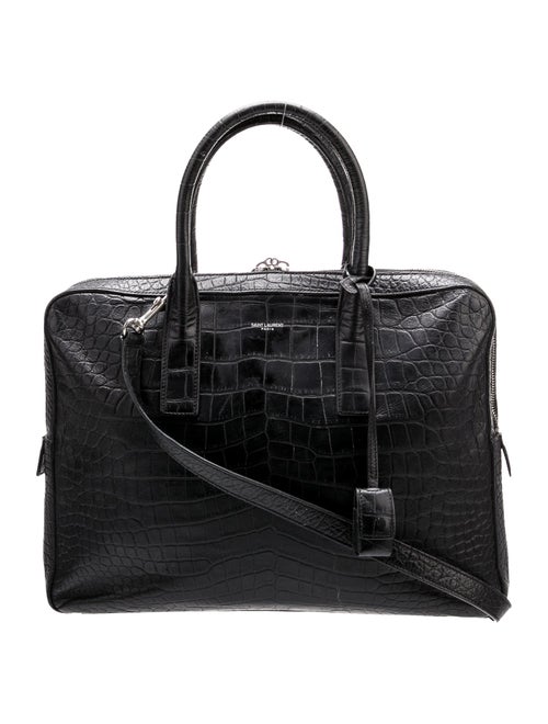 Saint Laurent Embossed Leather Briefcase