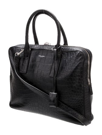 Saint Laurent Embossed Leather Briefcase