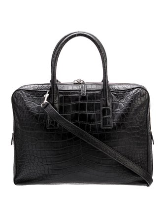 Saint Laurent Embossed Leather Briefcase