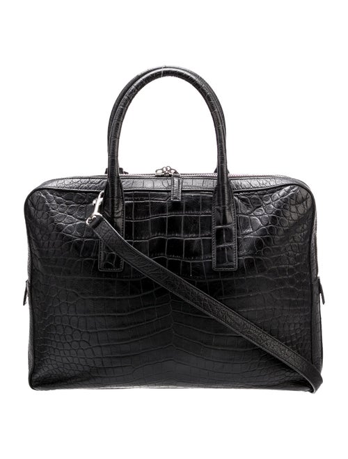 Saint Laurent Embossed Leather Briefcase
