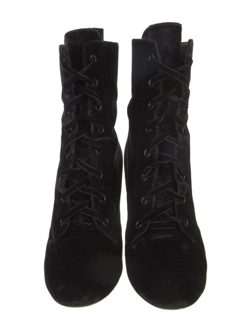 Saint Laurent Velvet Lace-Up Boots