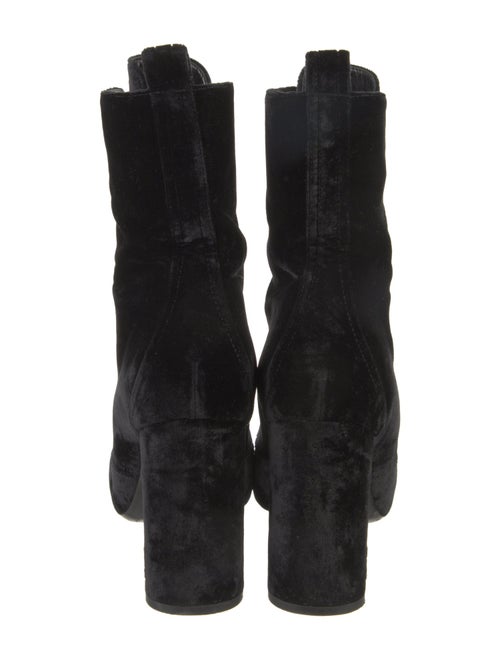 Saint Laurent Velvet Lace-Up Boots