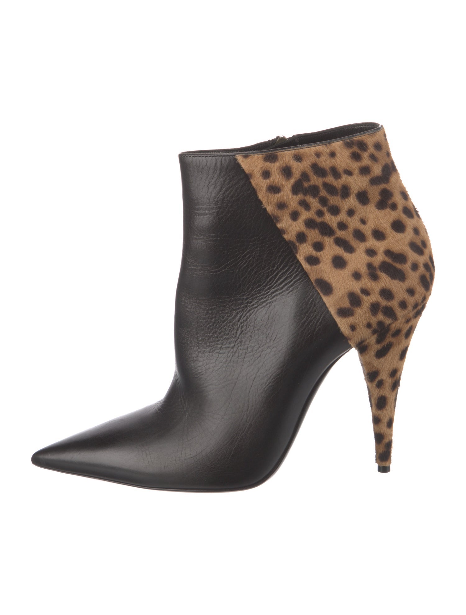 Saint Laurent Leather Animal Print Boots
