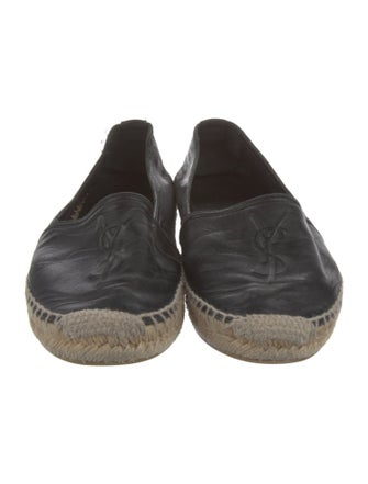 Saint Laurent Leather Whipstitch Trim Espadrilles