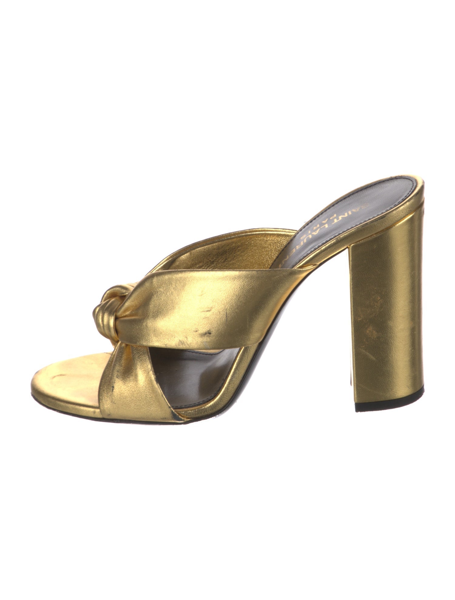 Saint Laurent Leather Printed Slides