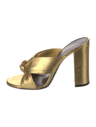 Saint Laurent Leather Printed Slides