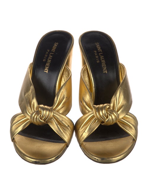 Saint Laurent Leather Printed Slides