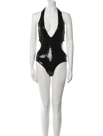 Saint Laurent Halterneck Sleeveless Bodysuit