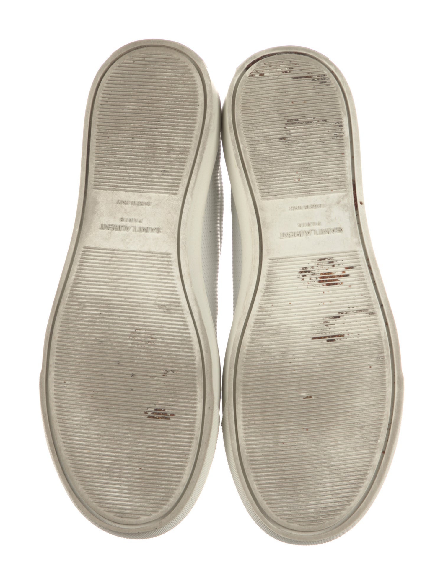 Saint Laurent Leather Glitter Accents Sneakers