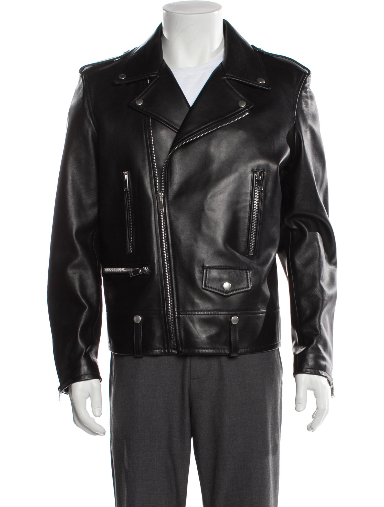 Saint Laurent 2022 Lambskin Moto Jacket