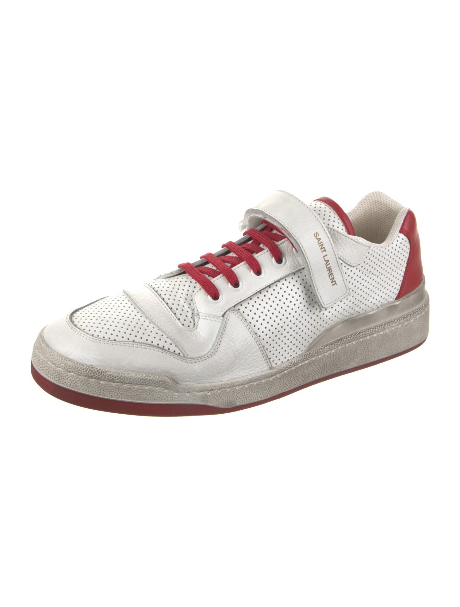 Saint Laurent Leather Colorblock Pattern Sneakers