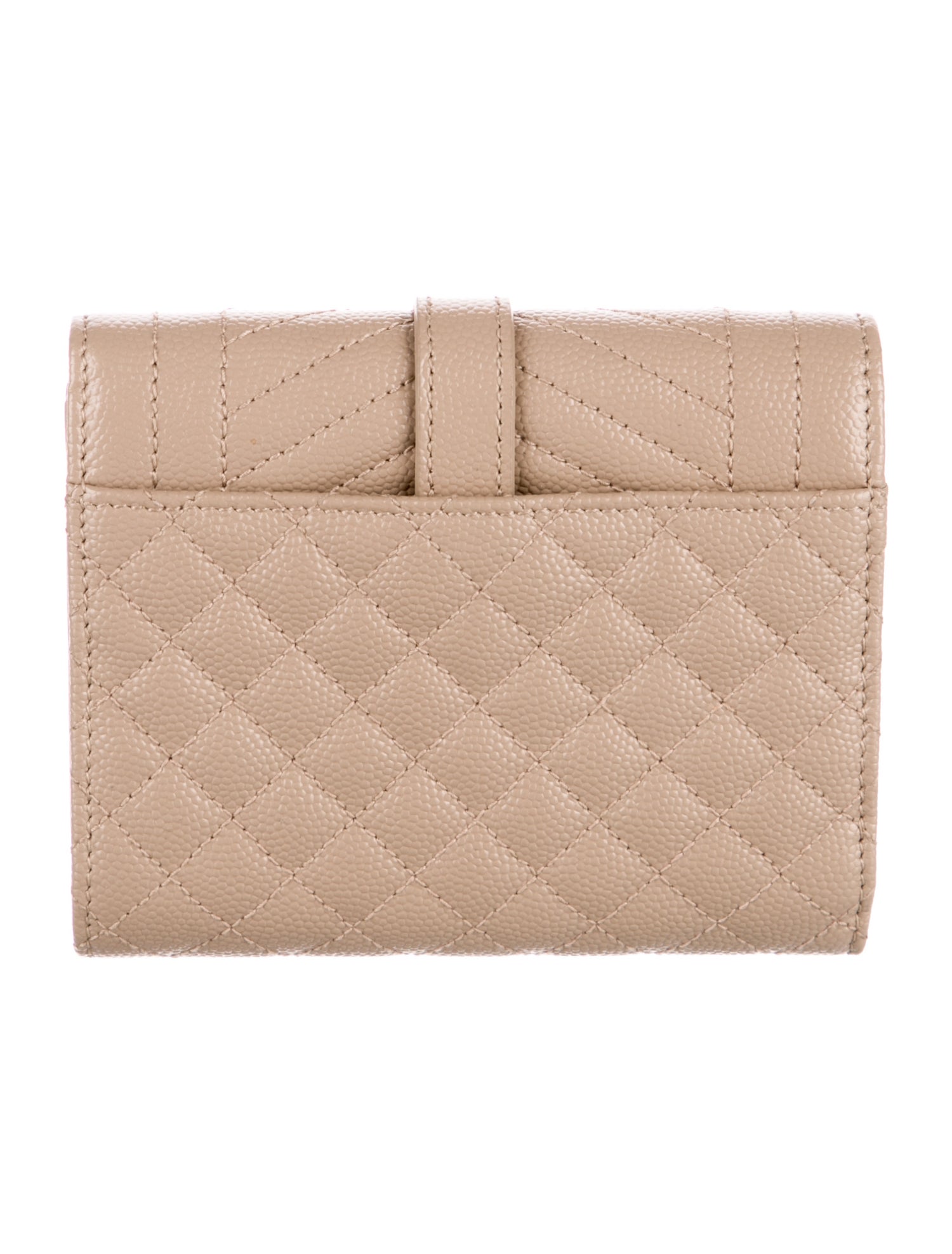 Saint Laurent Quilted Pattern Leather Compact Wallet