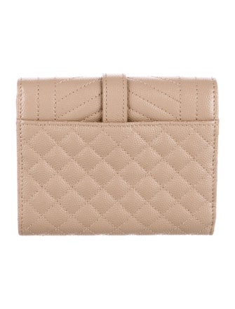 Saint Laurent Quilted Pattern Leather Compact Wallet