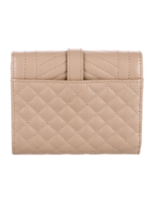 Saint Laurent Quilted Pattern Leather Compact Wallet