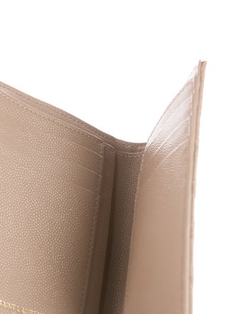 Saint Laurent Quilted Pattern Leather Compact Wallet