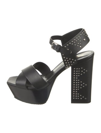 Saint Laurent Leather Studded Accents Sandals