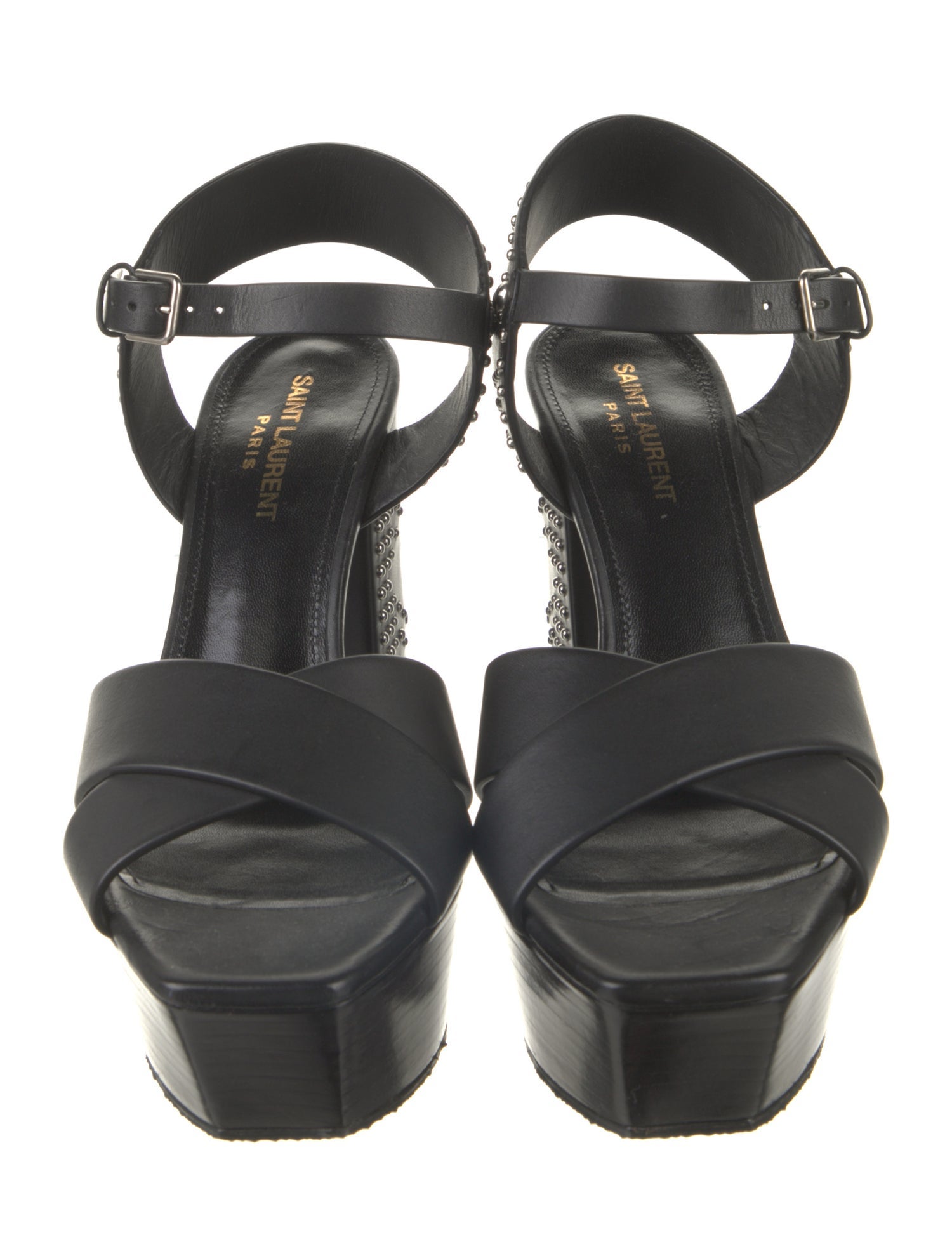Saint Laurent Leather Studded Accents Sandals