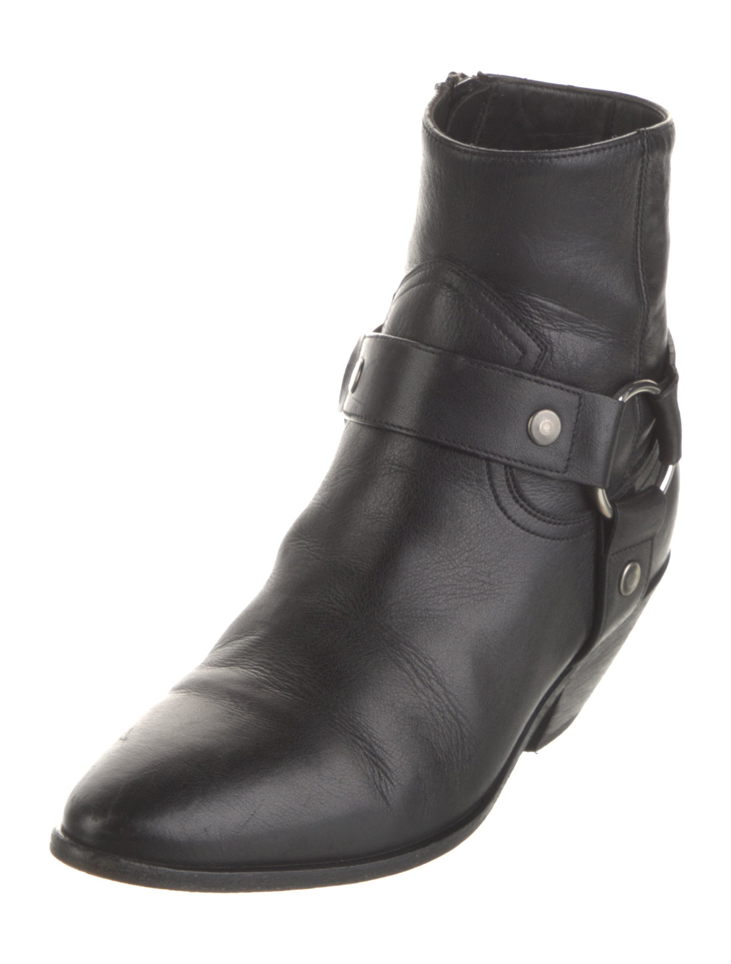 Saint Laurent Leather Moto Boots