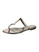 Saint Laurent Chevron Leather T-Strap Sandals