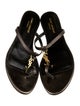 Saint Laurent Chevron Leather T-Strap Sandals