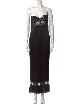 Saint Laurent Silk Lace Pattern Jumpsuit