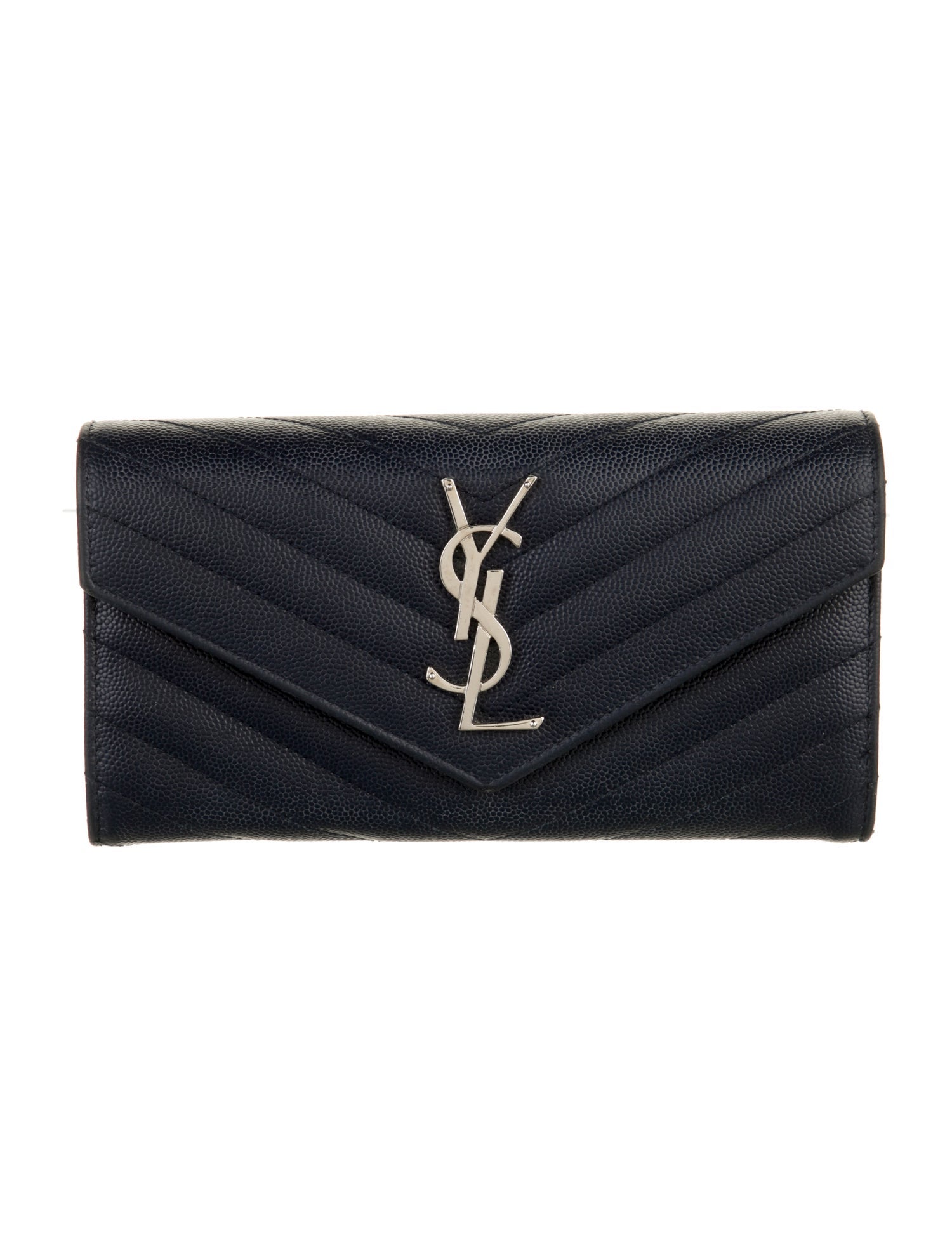 Saint Laurent Large Monogram Continental Chevron Wallet