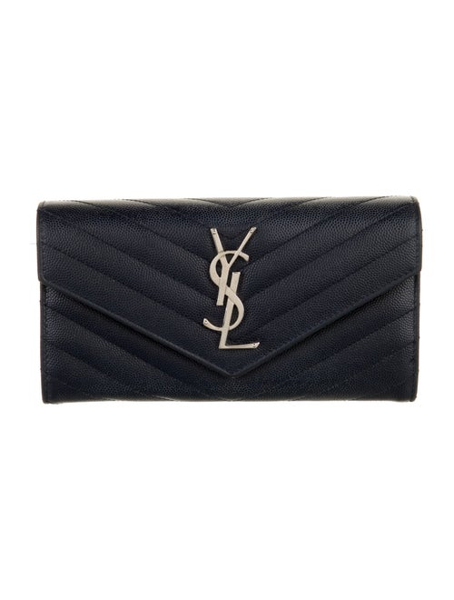 Saint Laurent Large Monogram Continental Chevron Wallet