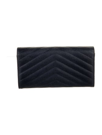 Saint Laurent Large Monogram Continental Chevron Wallet