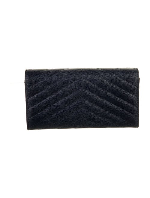 Saint Laurent Large Monogram Continental Chevron Wallet