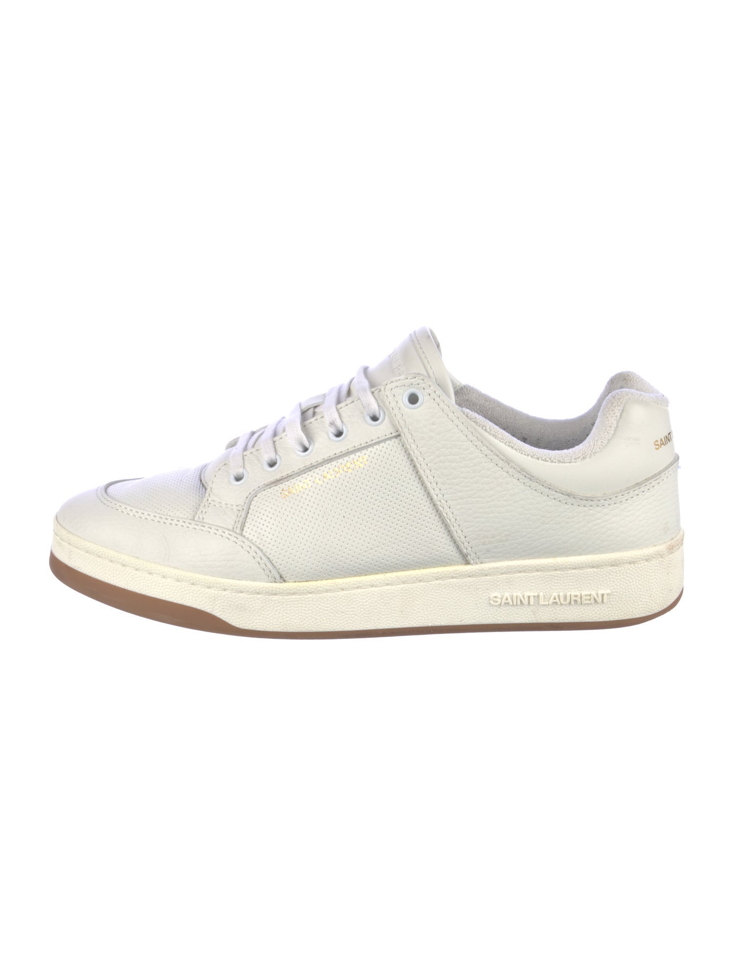 Saint Laurent Leather Lasercut Accents Sneakers