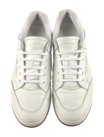 Saint Laurent Leather Lasercut Accents Sneakers