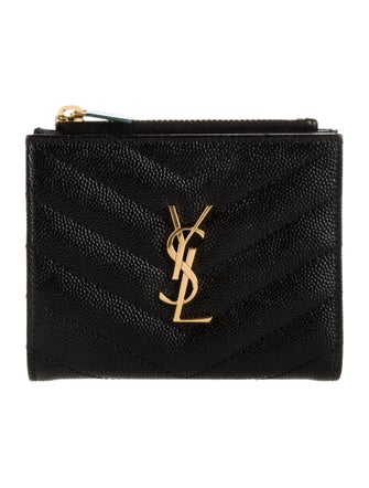 Saint Laurent 2021 Signature Logo Compact Wallet