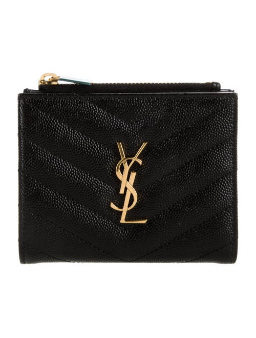 Saint Laurent 2021 Signature Logo Compact Wallet