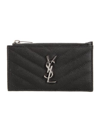 Saint Laurent 2020 Cassandre Zipped Fragments Card Case Wallet