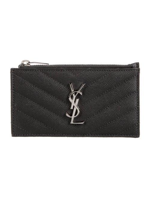 Saint Laurent 2020 Cassandre Zipped Fragments Card Case Wallet