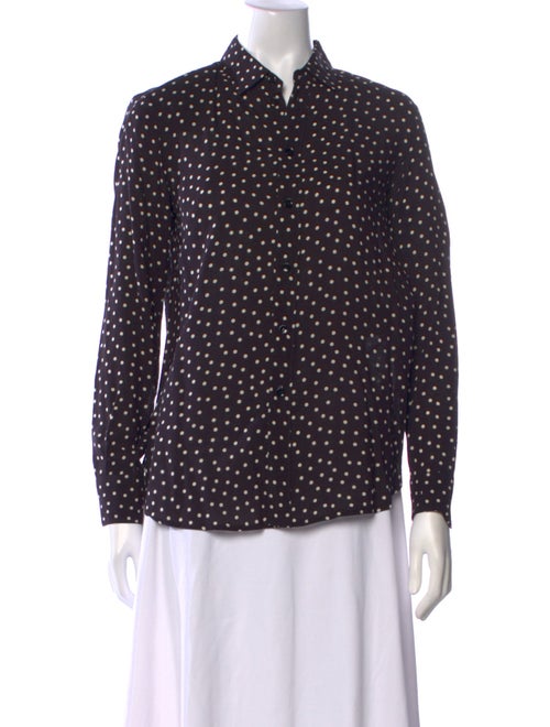 Saint Laurent 2015 Polka Dot Print Button-Up Top