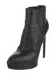 Saint Laurent Snakeskin Animal Print Lace-Up Boots