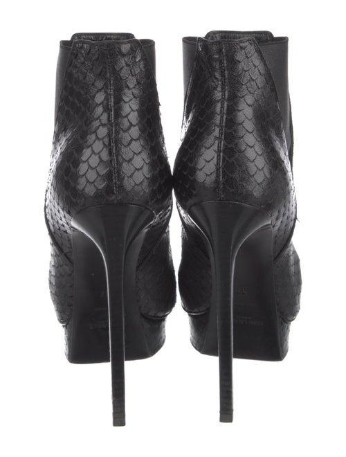 Saint Laurent Snakeskin Animal Print Lace-Up Boots